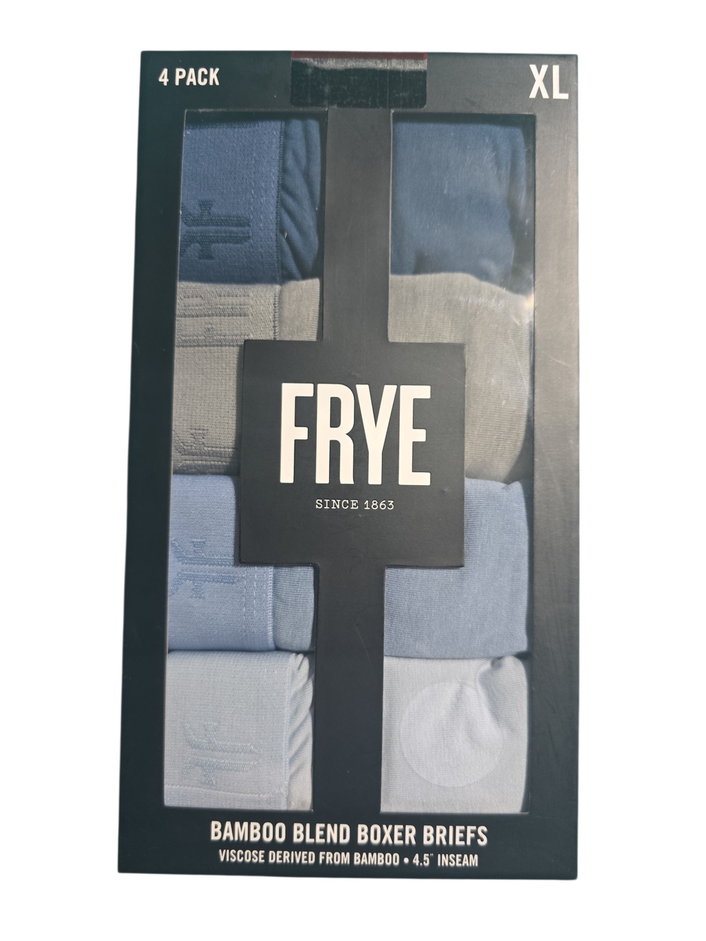 FRYE Men’s Boxer Briefs - Light Blue & Gray - 4 Pack (XL)
